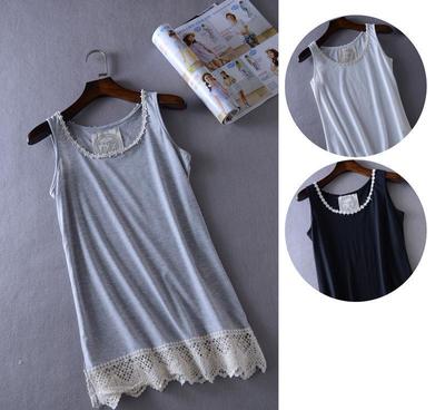 2015女裝批發新風向 外貿原單純棉花邊打底背心的市場機遇與采購策略